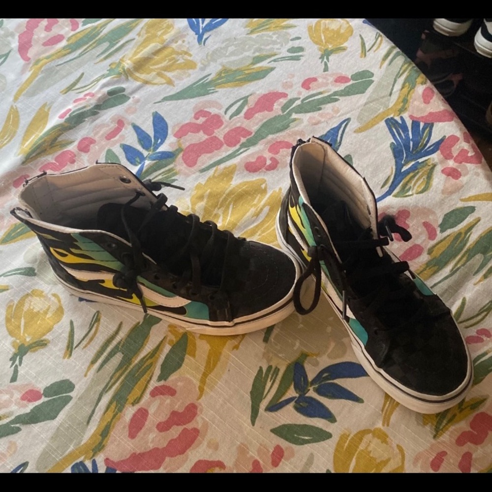 Vans sk8-Hi zip boys sz 1 glow in the dark